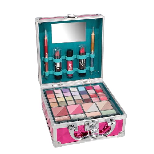Love Urban Beauty Coffret Cadeau de Maquillage Vegan avec étui aux Vibes Exotiques - 49 pièces - Kit de maquillage complet pour débutants : pinceaux, palette de fards...