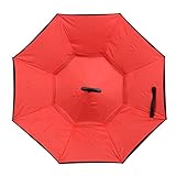 Einfache Handhabung Regenschirm, doppelschichtig, faltbar, Winddicht, Regenschirm, für Damen und Herren rot rot