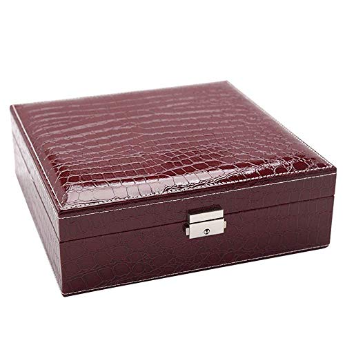 AJH Schmuckschatulle Leder Schmucketui Halskette Ring Aufbewahrungsschachtel Für den täglichen Gebrauch Schmuck Cover