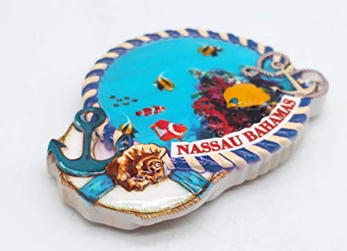 Imán decorativo Nassau Bahamas 3D rectangular de resina miniatura 3