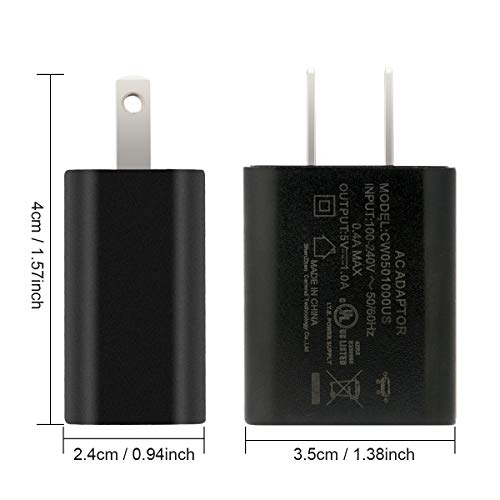 Dericam 5V 1A Micro USB Wall Charger, Android Charger Cable, 5 Volt 1000mA AC to DC Power Adapter for Charging of Android Smartphone/Kindle Fire, Security Camera, 5ft/1.5M Power Cord, US Plug(Black) - Image 3