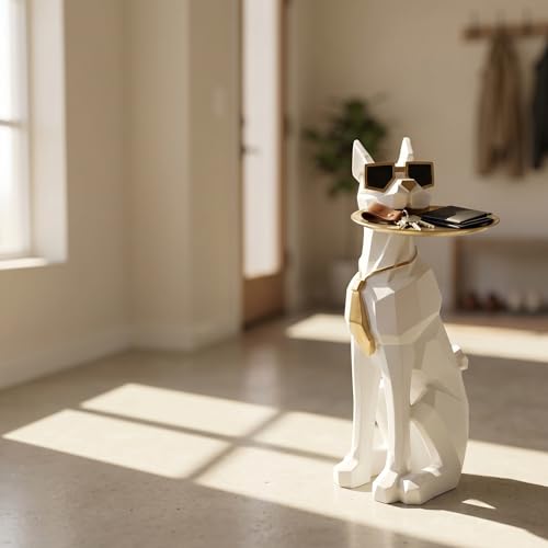 Estatua perro moderno con bandeja funcional miniatura 6