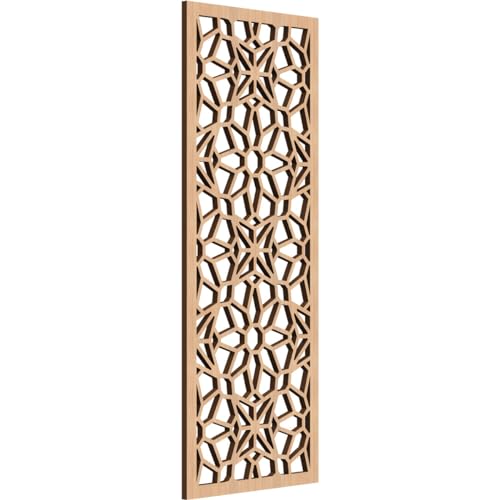 Lock Haven Decorative Pierced Fretwork Wood Wall Panels, 9 3/8"W x 24 3/8"H x 1/4"T, Hickory