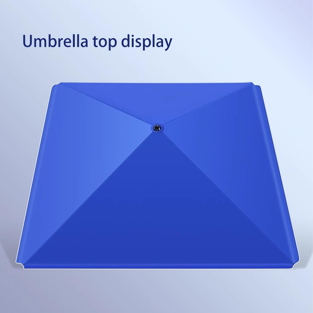 Zewnętrzny parasol ogrodowy przenośny kwadratowy UV 50+ wodoodporny 220 x 180 cm niebieska stalowa rama ogród targ plaża