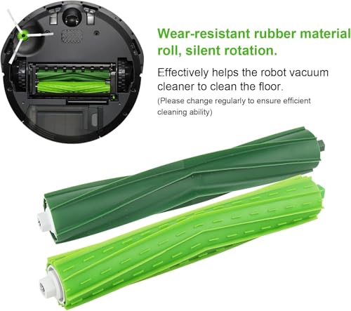 Image of Replacement Roller Brushes Compatible for iRobot Roomba E & I & J Series - Fit e5 e6 e7 i1 i1+ i2 i3 i3+ i4 i4+ i6 i6+i7 i7+ i8 i8+ j6+ j7 j7+,Combo i5 i5+j5 j5+ Vacuum Cleaner Accessories - 2 Set