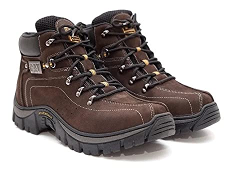 Bota Tênis Coturno Caterpillar Adventure Couro Legítimo, Palmilhas Gel. Unissex. (41, Marrom)