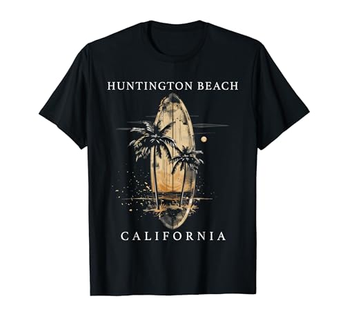 Huntington Beach California Surf Vintage Surfing Surfista Camiseta