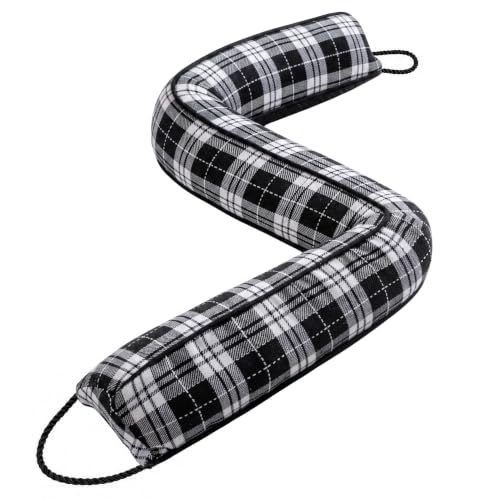 Sunolga Door Draft Stopper, Removable Washable Cover, 38", Balck & White