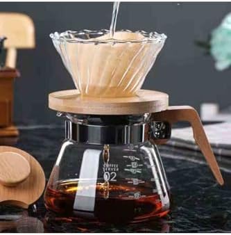 Epinox Kahve Çay Sürahisi Ahşap Saplı 600 Ml V60'A Uygundur - Görsel 3