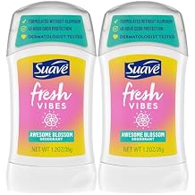Suave Aluminum-Free Deodorant for Kids, Teen Girls & Boys, Fresh Vibes 2-Pack, 48H Protection, 1.2 Oz Ea