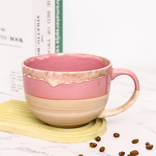 hengshukeji Large 24 OZ/700ml Ceramic Coffee Mugs,Soup Bowls with Handles,Extra Big Jumbo Tea Cup Mug for Office and Home - Image 3