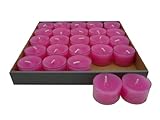  Wenzel 25 Teelichter im Acryl - Cup, Nightlights, Pink, bis zu 8 Stunden Brenndauer, Klarsichtgehäuse, transparente Hülle, Sparpack, Sonderposten *