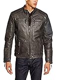 Stil: Lederjacke Miracle of Denim M.O.D Herren AU16-LJ535 Jacke, Grau (Anthrazit 1540), Large