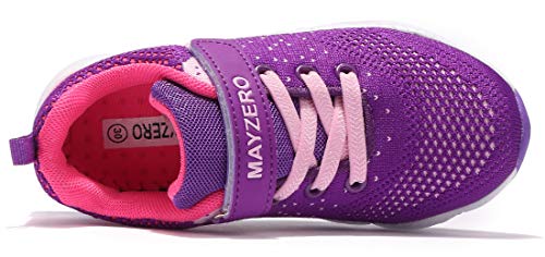 Vivay Sneakers for Girls Lightweight Athletic Sports Running Shoes Breathable Tennis Shoes (1d-Purple,Size 12.5 Little Kid)