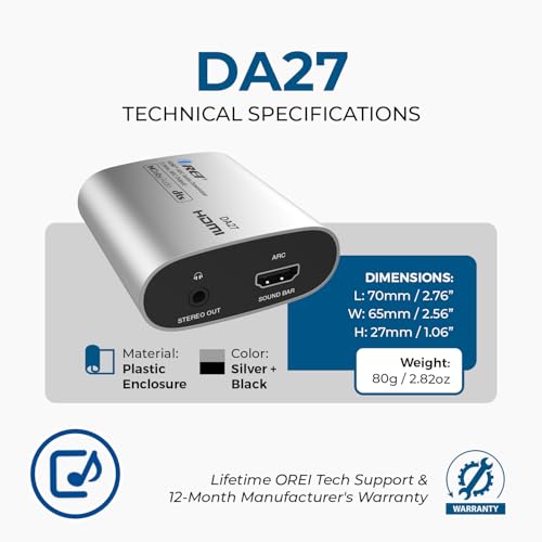 Extracteur audio HDMI ARC OREI DA27 convertisseur Dolby DTS
