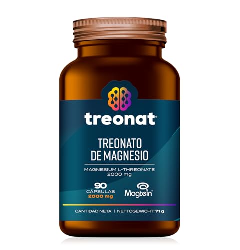 Treonat- L-Treonato de Magnesio - Mejora el Sueño y la Memoria, Avalado por más de 10 Estudios Clínicos, Salud Cerebral Óptima con Treonato de magnesio Puro en cápsulas 2000mg (666mg por cápsula)