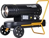 Schmith Öl-Heizkanone auf Fahrgestell 20 kW - Heizleistung 20 kW, Tank 19 l, Luft 550 m³/Stunde, Verbrauch 1,7 l/Stunde, Digitalanzeige, Dauerzündung