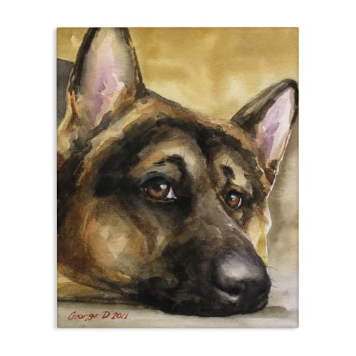 'German Shepherd Dog Sympathetic Gazing Animal'| Canvas Art