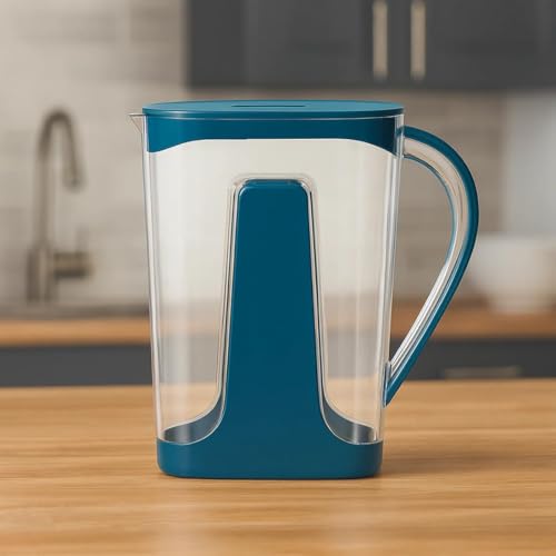 Image of Plastic Jug with Lid 1 Pc - Pure Water Jug 2000 ml - Large Capacity Transparent Unbreakable Plastic Pitcher with Handle & Secure Lid, BPA-Free Container for Water, Juice, Lemonade & Home Use