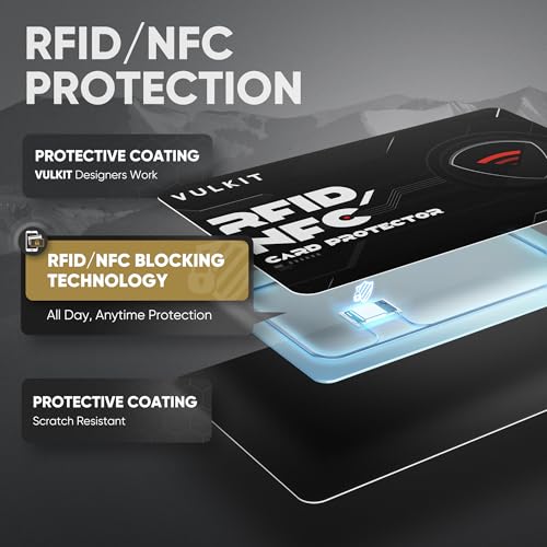 VULKIT 5 Pack RFID Blocking Cards, RFID/NFC Protectors NFC Contactless Protection Wallet Shield Travel Essentials2