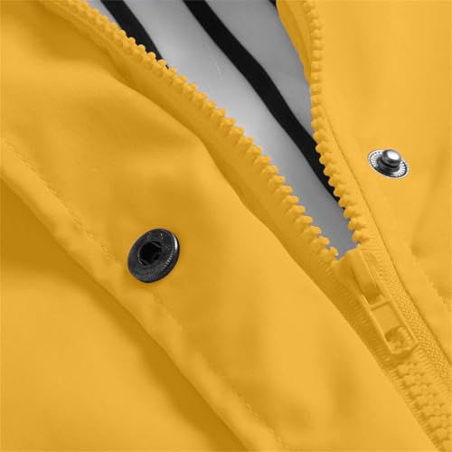 Girls Rain Jacket Waterproof Windbreaker Preppy Solid Color Lightweight Zip Button Down Raincoat Hiking Outwear4