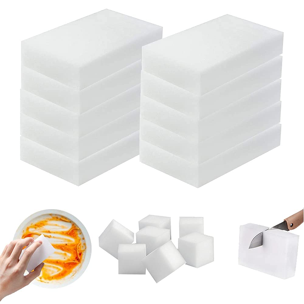 ArabestSponge Eraser Sheets, 10 Pack Multi-Functional Melamine Sponge Foam, Household Cleaning Power Non-Scratch Scrub Sponge Pads for Kitchen, Dish, Toilet, Sink, Shoe, Wall