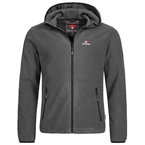 Höhenhorn Hochtor - Chaqueta de forro polar con capucha y cremallera para hombre, color gris, tamaño medium
