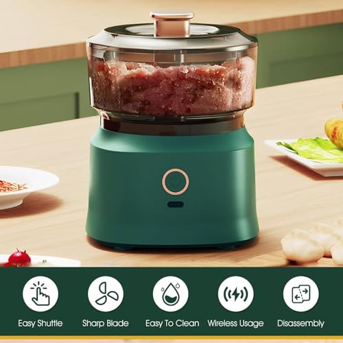 Image of Electric garlic chopper, 350ml cordless mini meat grinder, USB rechargeable, onion cutter, vegetable chopper, small electric food processor for baby food, vegetables, garlic