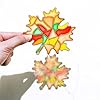 Winlyn 27 Sets Fall Leaf Suncatchers Ornaments DIY Window Paint Art Fall Craft Kits Maple Leaf Sun Catchers Painting Kits for Kids Classroom Activities Art Project Thanksgiving Autumn Party Decoration #4