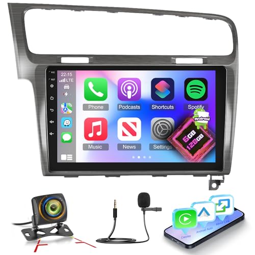 Autoradio Android pour Golf 7 avec vue panoramique 360 et écran 8 cœurs