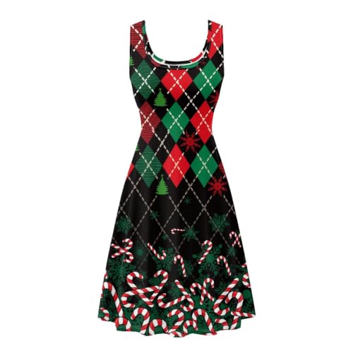 Image of Dreaweet Casual Sleeveless Dresses for Women Girls, Round Neck Tank Dresses with Pockets Summer Sundress Size XS-4XL