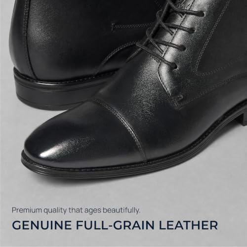 Image of Holy dove Mens Dress Boots Leather Oxford Chukka Boots | Hi-Poly insole,non-slip rubber outsole, business formal, ankle-high chukka Oxford style