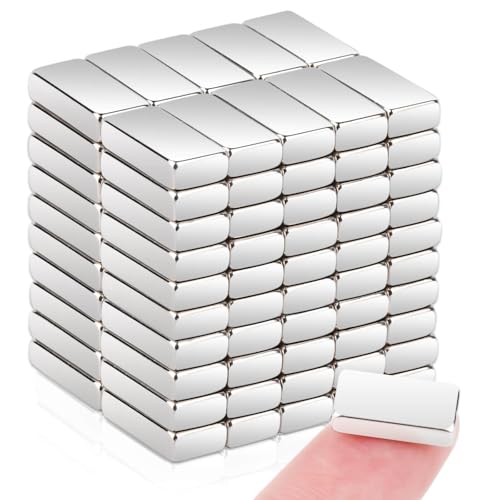 MIN CI - MIN CI 100Pack Powerful Neodymium Bar Magnets, 12 x 6 x 3mm Super Strong Permanent Rare Earth Magnets Heavy Duty, Small Tiny Rectangular Magnets for Crafts Whiteboard Cute DIY Scientific Tool Storage