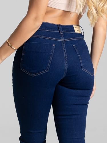 Calça Jeans Feminina Flare Sawary Bootcut Boca de Sino Lycra Elastano Original Moda Feminina (BR, Ci