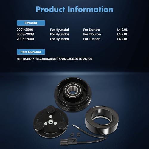 Image of ECCPP A /C Compressor Clutch 2001-2006 Fit for Hyundai Elantra 2.0L