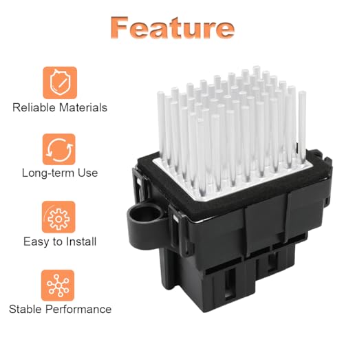 Image of WMPHE HVAC Blower Motor Resistor Compatible with Buick Cascada Cadillac Escalade Dodge Jeep Grand Cherokee Chrysler 300 RAM Ford Edge Lincoln Replacement for 13503201 84178783 DG9Z-19E624-A