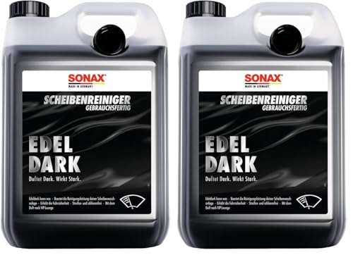 SONAX ScheibenReiniger gebrauchsfertig Edeldark (5 Liter) gebrauchsfertiger Reiniger für die Scheiben- und Scheinwerferwaschanlage | Art-Nr. 01705000 (Packung mit 2)