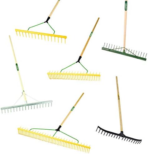 POLYPROPYLENE, METAL, ALUMINIUM, & BUNKER RAKES with 54" Hardwood Handle (16 Poly)