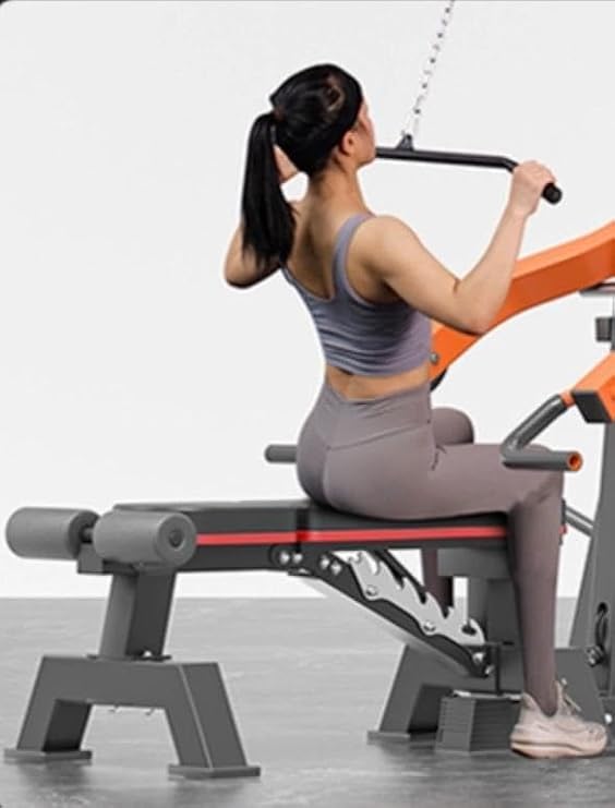 Pull Down Bar, Lat Pull Down Bar/Cable Attachment Power Rack Home Gym Lat Pull Down Fitness/Training W Shape Lat Pull Down Bar/Solid Latitude Pull Down Bar Pulley Rope Machine is easy to install and