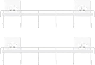 Gancho de almacenamiento para utensilios, riel para utensilios, ollas, sartenes, cubiertos, organización de almacenamiento, resistente al óxido, no requiere taladrar, color blanco