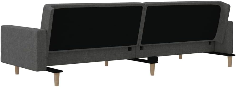 Sofa Bed Dark Gray Fabric (100% Polyester) Living Room Furniture