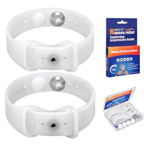 Image of Motion Sickness Bands for Adults and Kids Sea Wristbands for Cruise Travel Wristband, Natural Relief Wristbands，Sea Bands for Pregnancy Women(1 Pair Transparency)