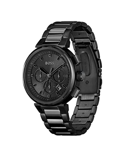 Hugo Boss Stainless Steel One Analog Black Dial Men Watch-1514001, Black Band - Image 2