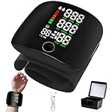Tensiometro de Muñeca, Tensiómetro De Muñeca con Pantalla Táctil Led, Tensiómetro de Muñeca con Memoria de Lectura de 99x2 & Salida de Voz Automática, Recargable
