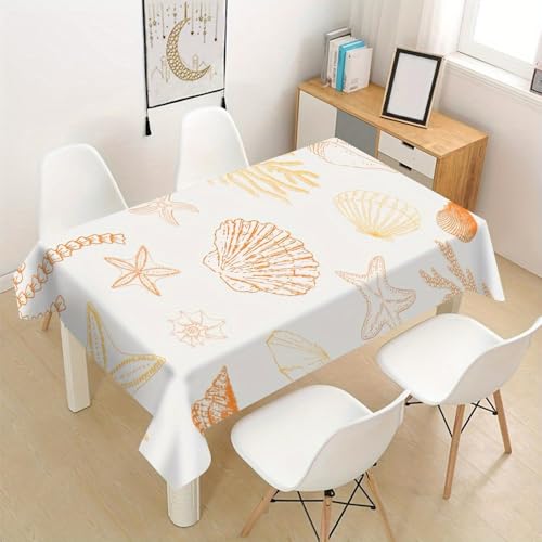 �e�[�u���N���X ���� �h�����H �h�� table cloth �r�[�`���e�[�}�ɂ����e�[�u���N���X �L�k �q�g�f �T���S�̖͗l�ł� �ϋv ����h�~ �h�� �p�[�e�B�[�p �ƒ�p �Ɩ��p (55in×71in/140*180cm,White)
