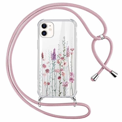 Yoedge Funda Con Cuerda Para IPhone 11 6,1", Carcasa Transparente