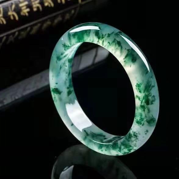 Natural Jade Bangle Bracelet for Women Genuine with 100% Grade A Jade Handmade Bracelets,Healing Protection Good Luck