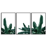3 Piece Framed Canvas Wall Art Green Plants Canvas Prints Home Artwork Decoration for Living Room,Bedroom - 16