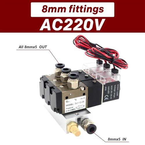 Électrovanne normalement fermée 3 ports sur embase 4 stations AC220V