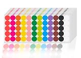 1800 PCS 3/4 Inch Round Circle Dot Stickers，12 Assorted Colors Colorful Coding Label Sticker for Or
